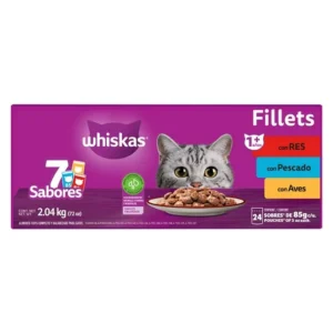 ALIMENTO PARA GATO WHISKAS PAQUETE DE 24 PIEZAS 2.4 KG