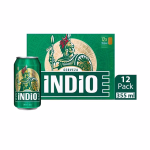 CERVEZA OSCURA INDIO 12 LATAS 355 ML C/U